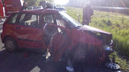 Wypadek w Pietrzakach na DK nr 46.