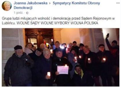 Sympatycy KOD protestowali w Lublińcu